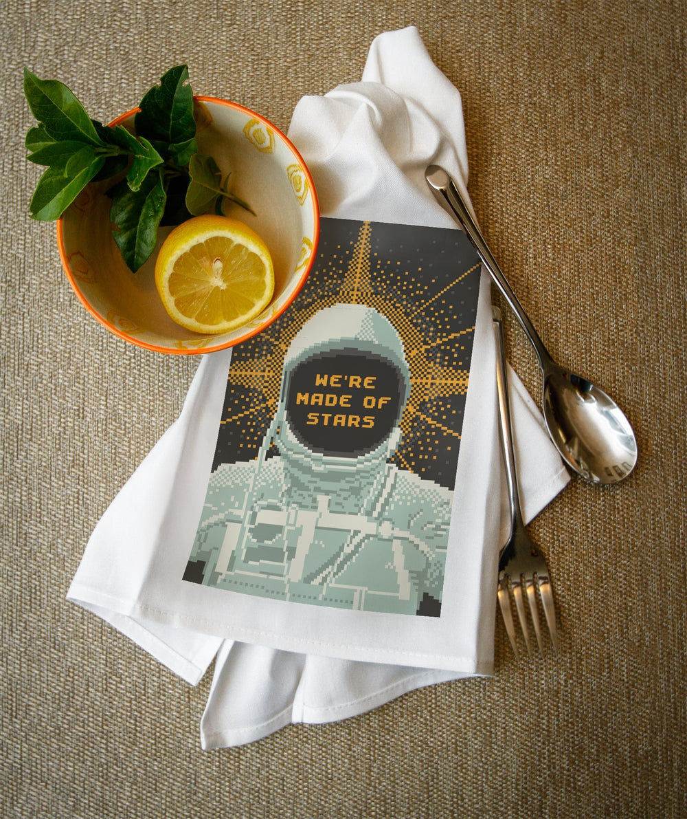 8-Bit Space Collection, Astronaut, We Are Made Of Stars, Towels and Aprons Kitchen Lantern Press 
