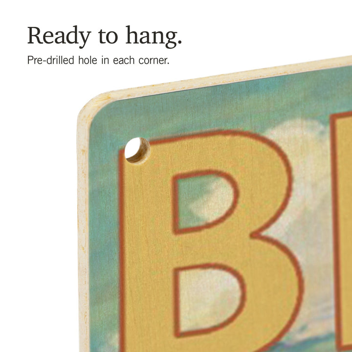 Big Sur, California, Camper Van, Lantern Press Artwork, Wood Signs and Postcards - Lantern Press