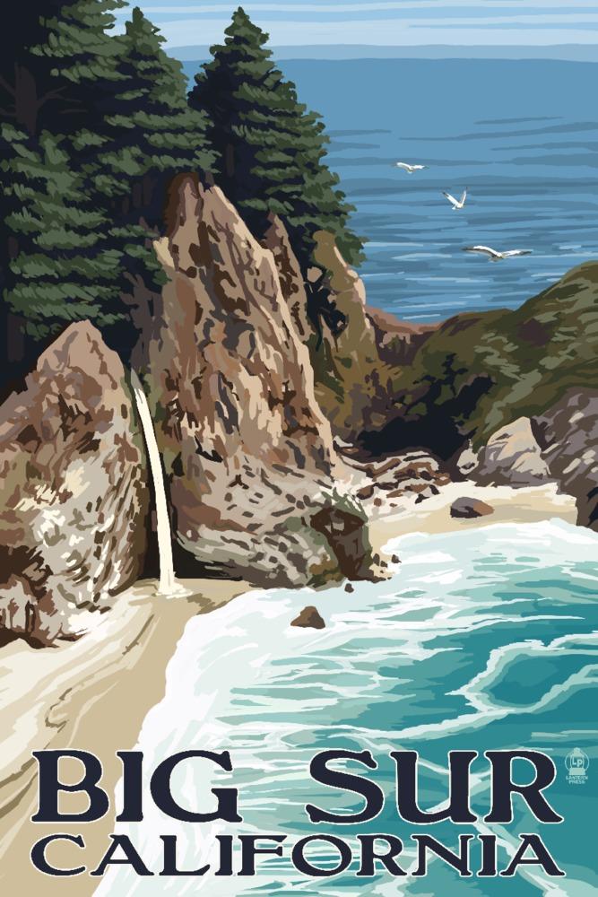 Big Sur, California, McWay Falls, Art & Giclee Prints - Lantern Press