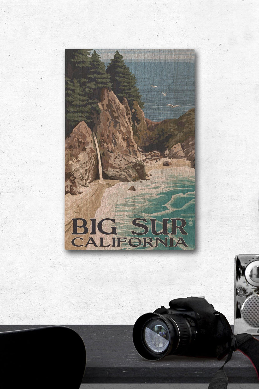 Big Sur, California, McWay Falls, Lantern Press Artwork, Wood Signs and Postcards - Lantern Press