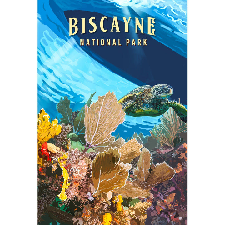 Biscayne National Park, Florida, Painterly National Park Series, Organic Cotton Kitchen Tea Towels - Lantern Press