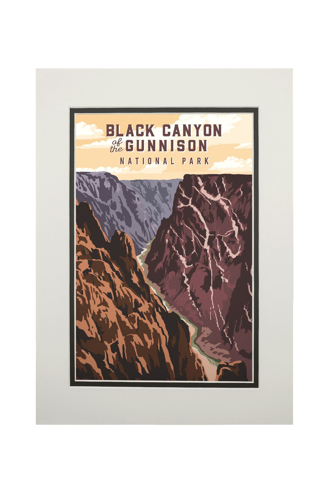 Black Canyon of the Gunnison National Park, Colorado, Painterly National Park Series, Art & Giclee Prints - Lantern Press