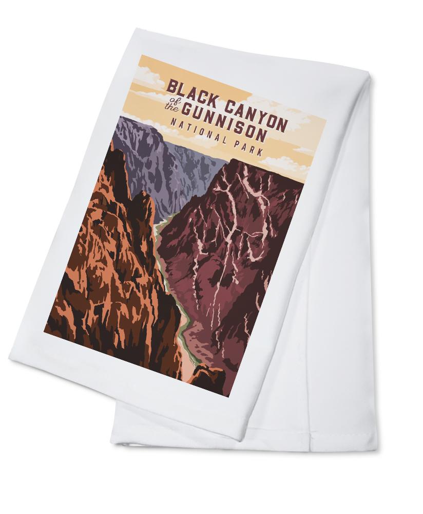 Black Canyon of the Gunnison National Park, Colorado, Painterly National Park Series, Organic Cotton Kitchen Tea Towels - Lantern Press