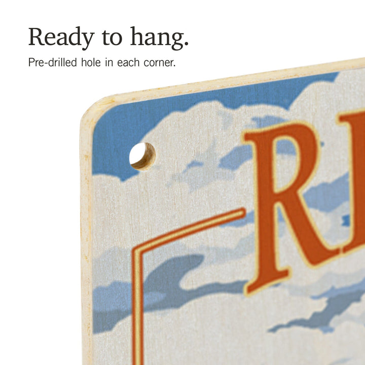 Block Island, Rhode Island, Sign Destinations, Lantern Press Poster, Wood Signs and Postcards - Lantern Press