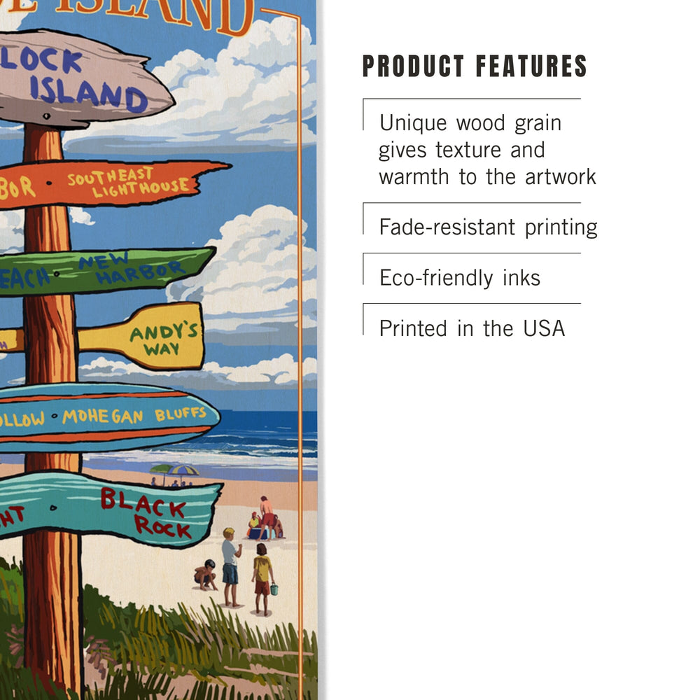 Block Island, Rhode Island, Sign Destinations, Lantern Press Poster, Wood Signs and Postcards - Lantern Press