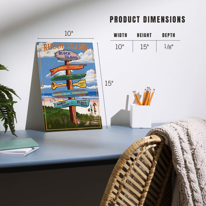 Block Island, Rhode Island, Sign Destinations, Lantern Press Poster, Wood Signs and Postcards - Lantern Press