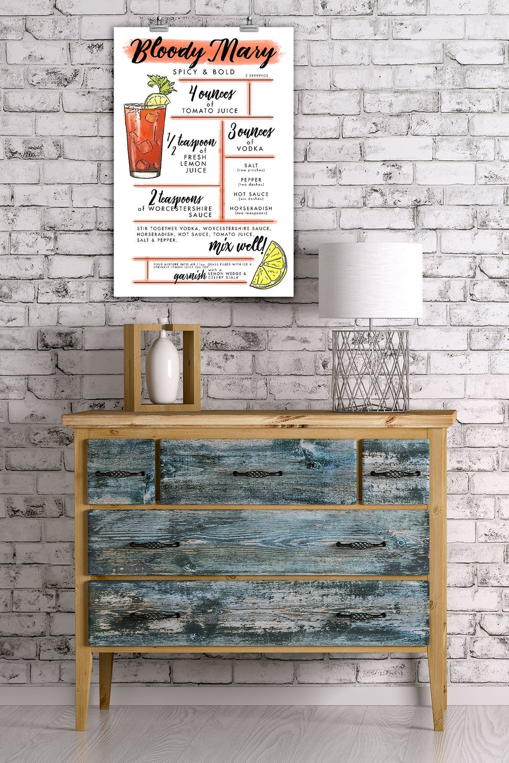 Bloody Mary, Cocktail Recipe, Art & Giclee Prints - Lantern Press