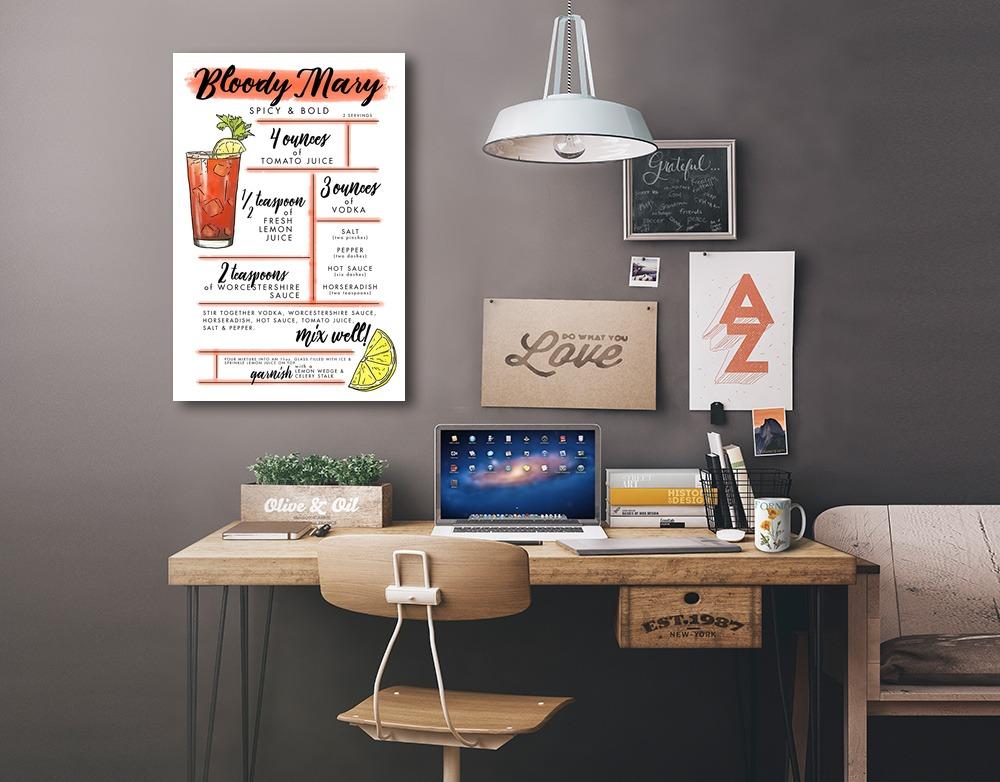 Bloody Mary, Cocktail Recipe, Lantern Press Artwork, Stretched Canvas - Lantern Press