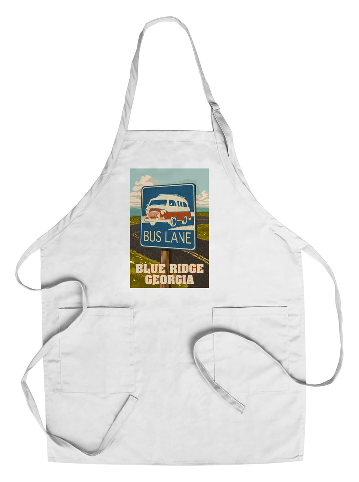 Blue Ridge, Georgia, Camper Van, Bus Lane Sign, Lantern Press Artwork - Lantern Press