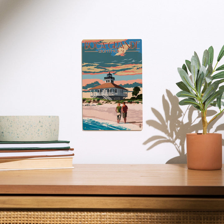 Boca Grande, Florida, Lighthouse, Lantern Press Artwork, Wood Signs and Postcards - Lantern Press