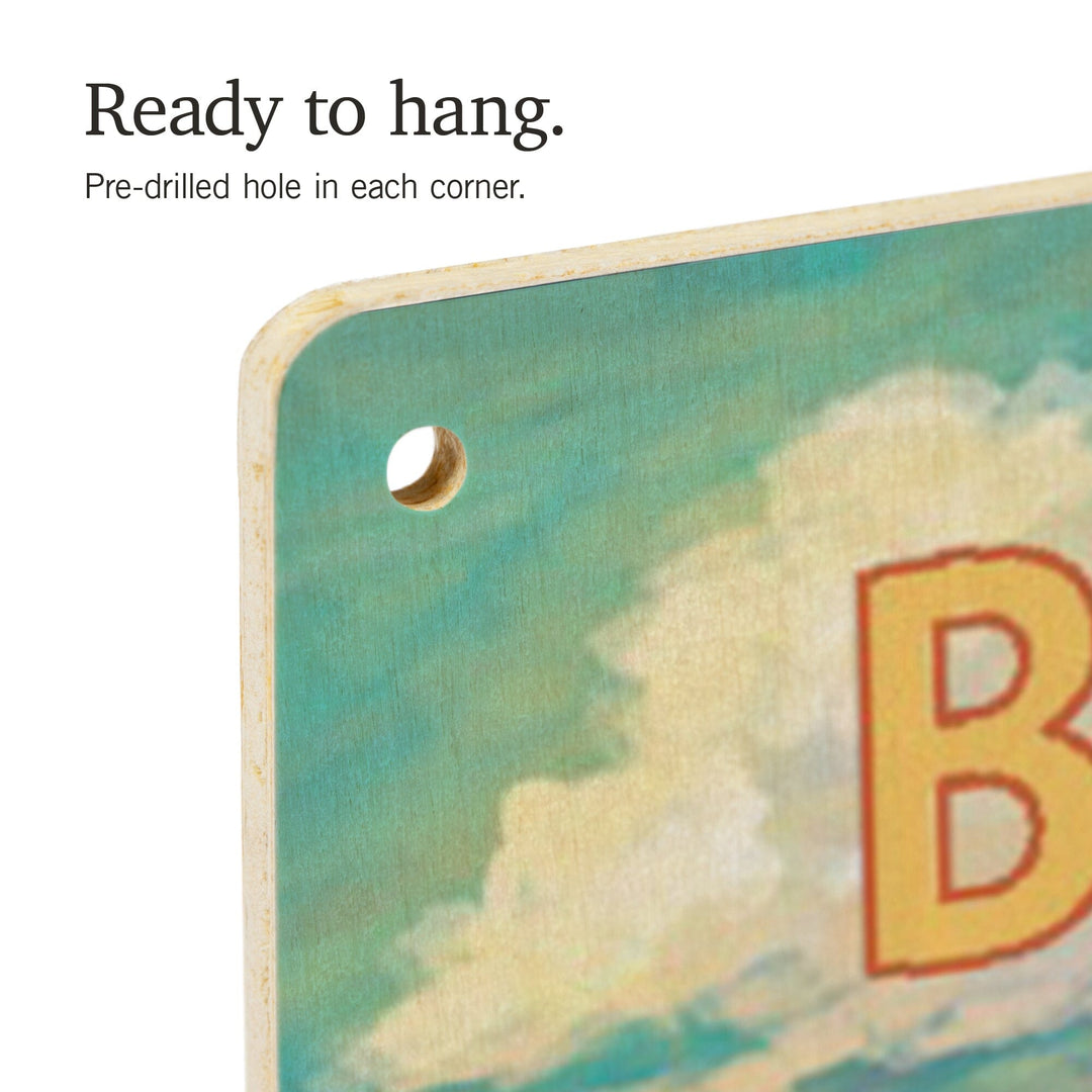 Bodega Bay, California, Camper Van, Lantern Press Artwork, Wood Signs and Postcards - Lantern Press