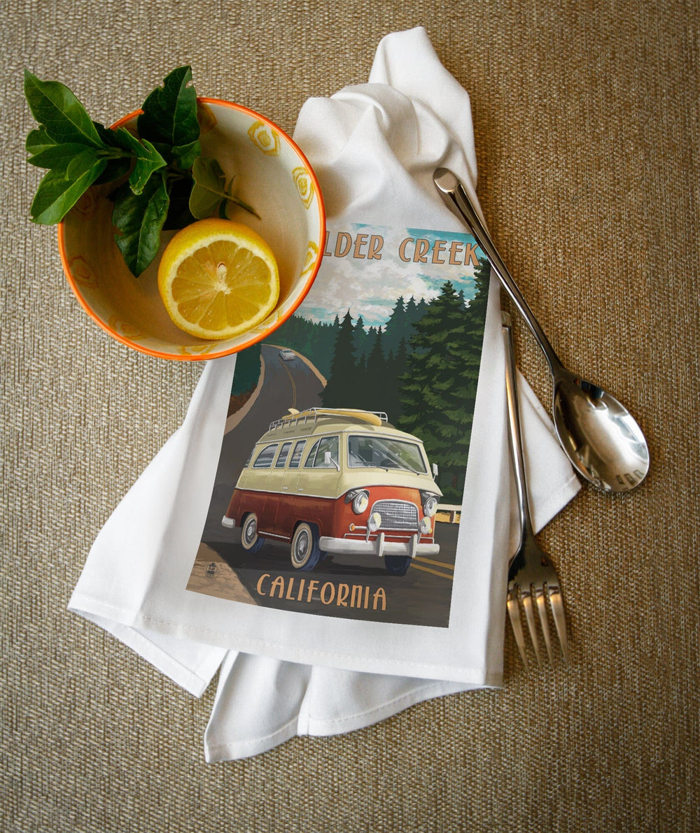 Boulder Creek, California, Camper Van, Lantern Press Artwork - Lantern Press