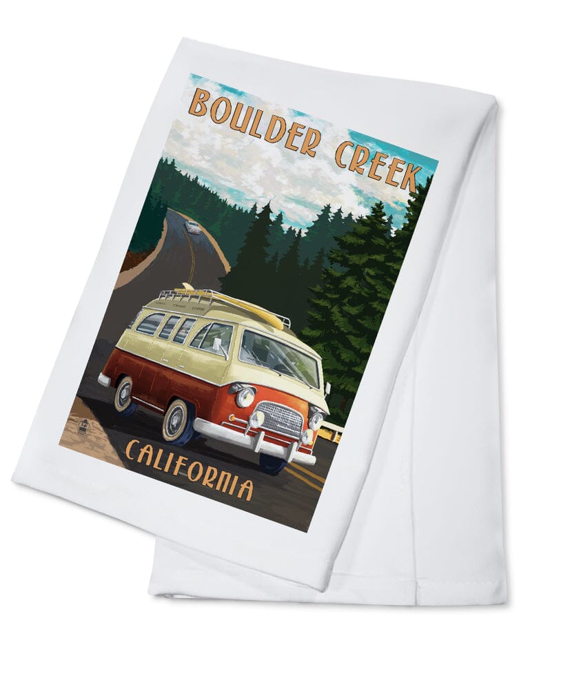 Boulder Creek, California, Camper Van, Lantern Press Artwork - Lantern Press