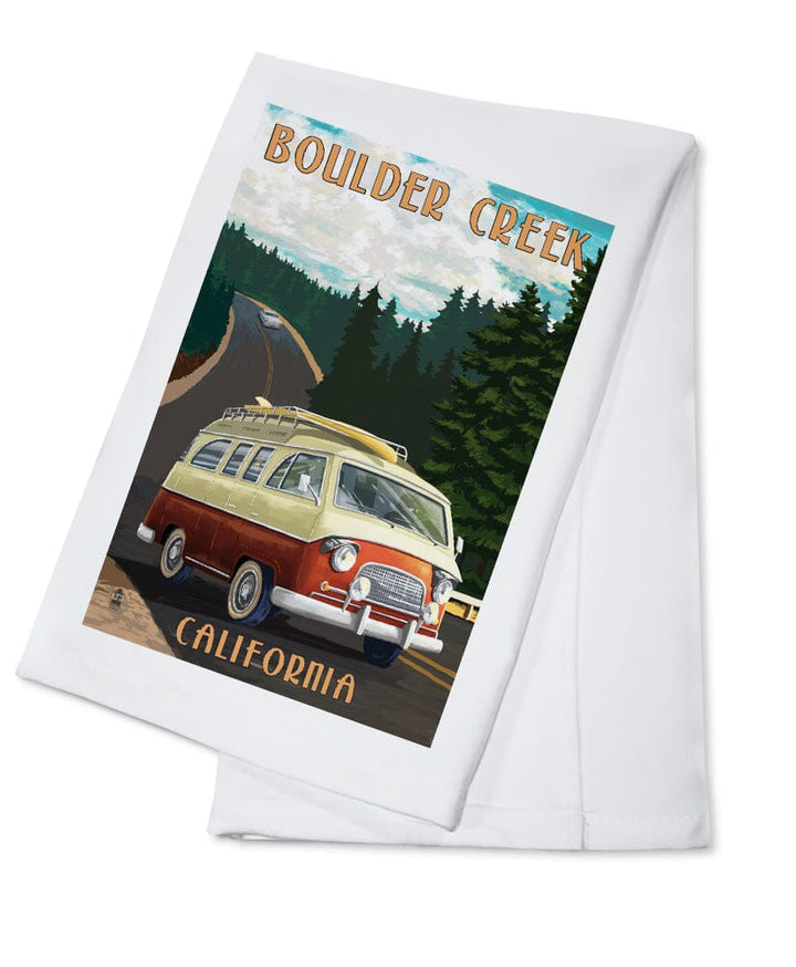 Boulder Creek, California, Camper Van, Lantern Press Artwork - Lantern Press