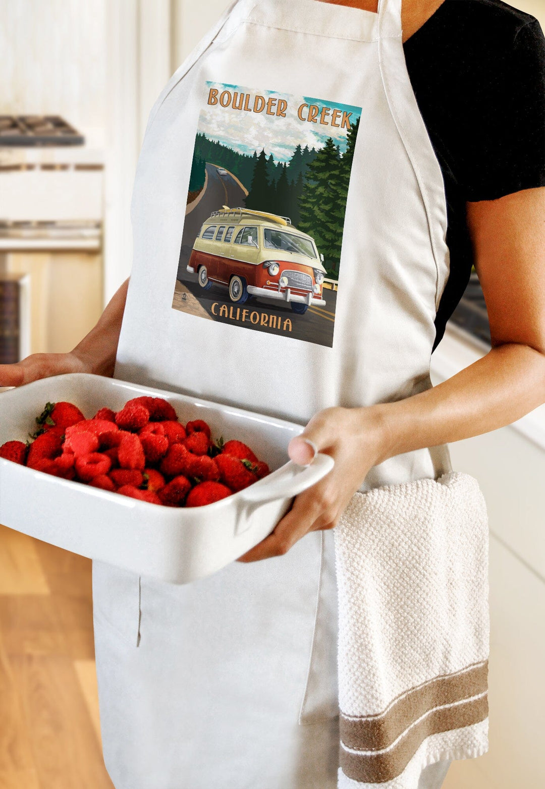 Boulder Creek, California, Camper Van, Lantern Press Artwork - Lantern Press