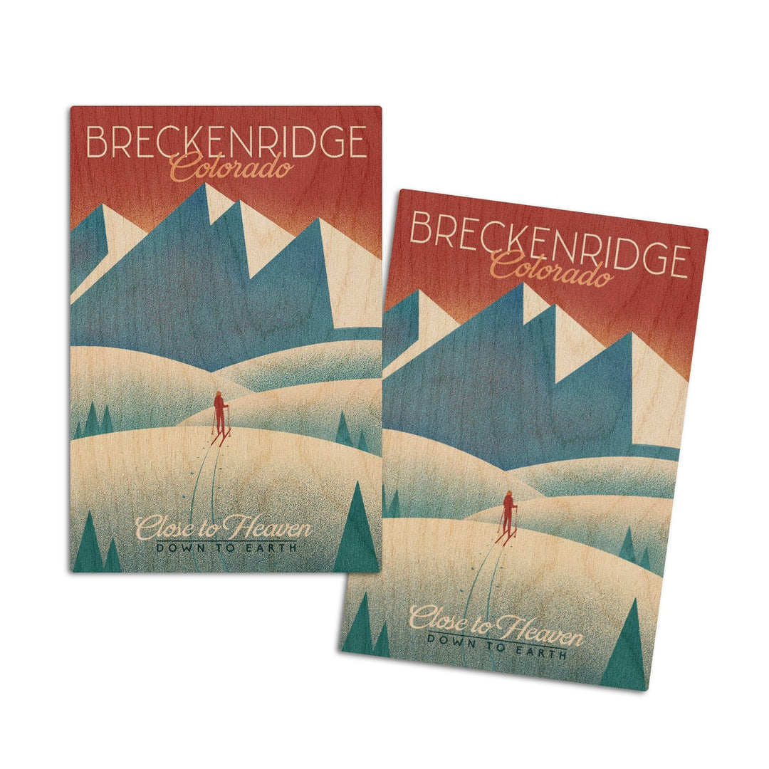 Breckenridge, Colorado, Skier In the Mountains, Litho, Lantern Press Artwork, Wood Signs and Postcards - Lantern Press