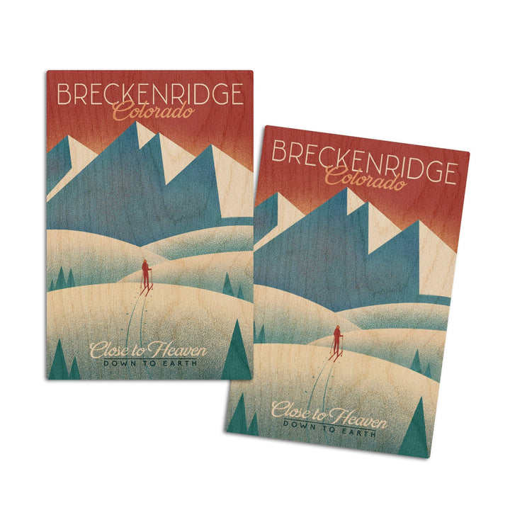 Breckenridge, Colorado, Skier In the Mountains, Litho, Lantern Press Artwork, Wood Signs and Postcards - Lantern Press