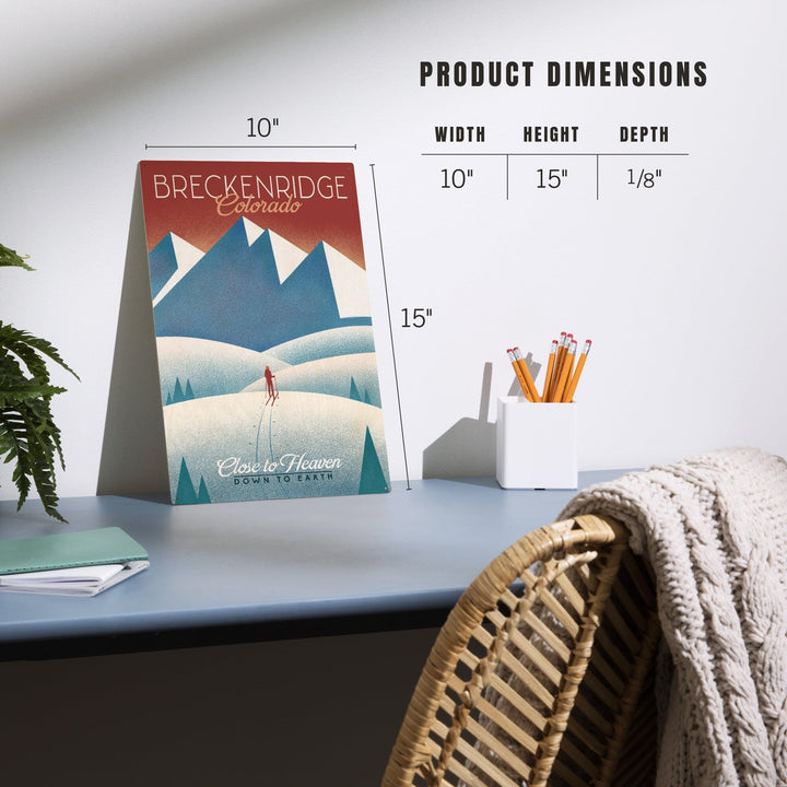Breckenridge, Colorado, Skier In the Mountains, Litho, Lantern Press Artwork, Wood Signs and Postcards - Lantern Press