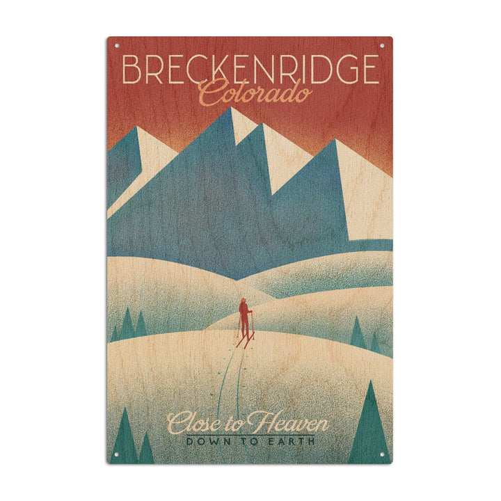 Breckenridge, Colorado, Skier In the Mountains, Litho, Lantern Press Artwork, Wood Signs and Postcards - Lantern Press