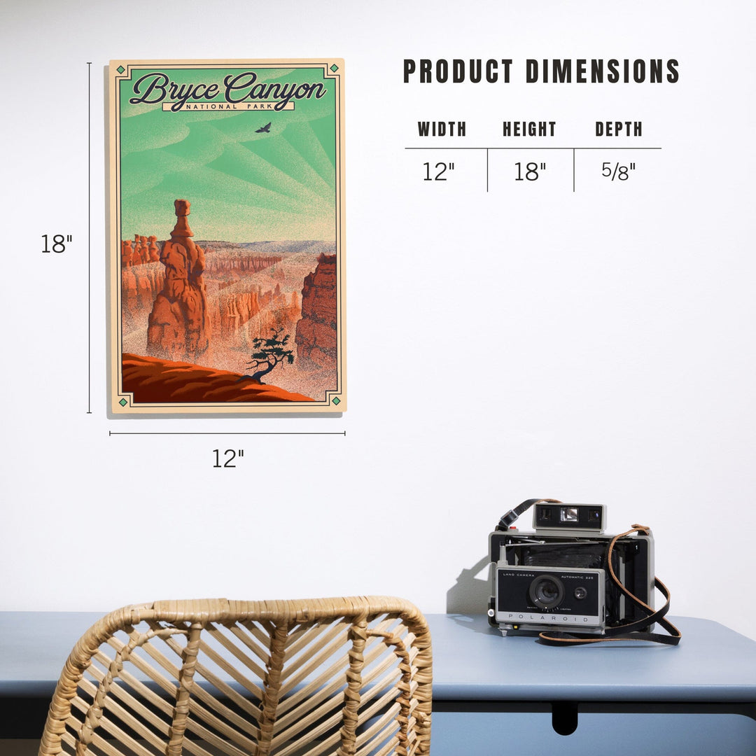 Bryce Canyon National Park, Utah, Bryce Point, Lithograph National Park Series, Lantern Press Artwork, Wood Signs and Postcards - Lantern Press