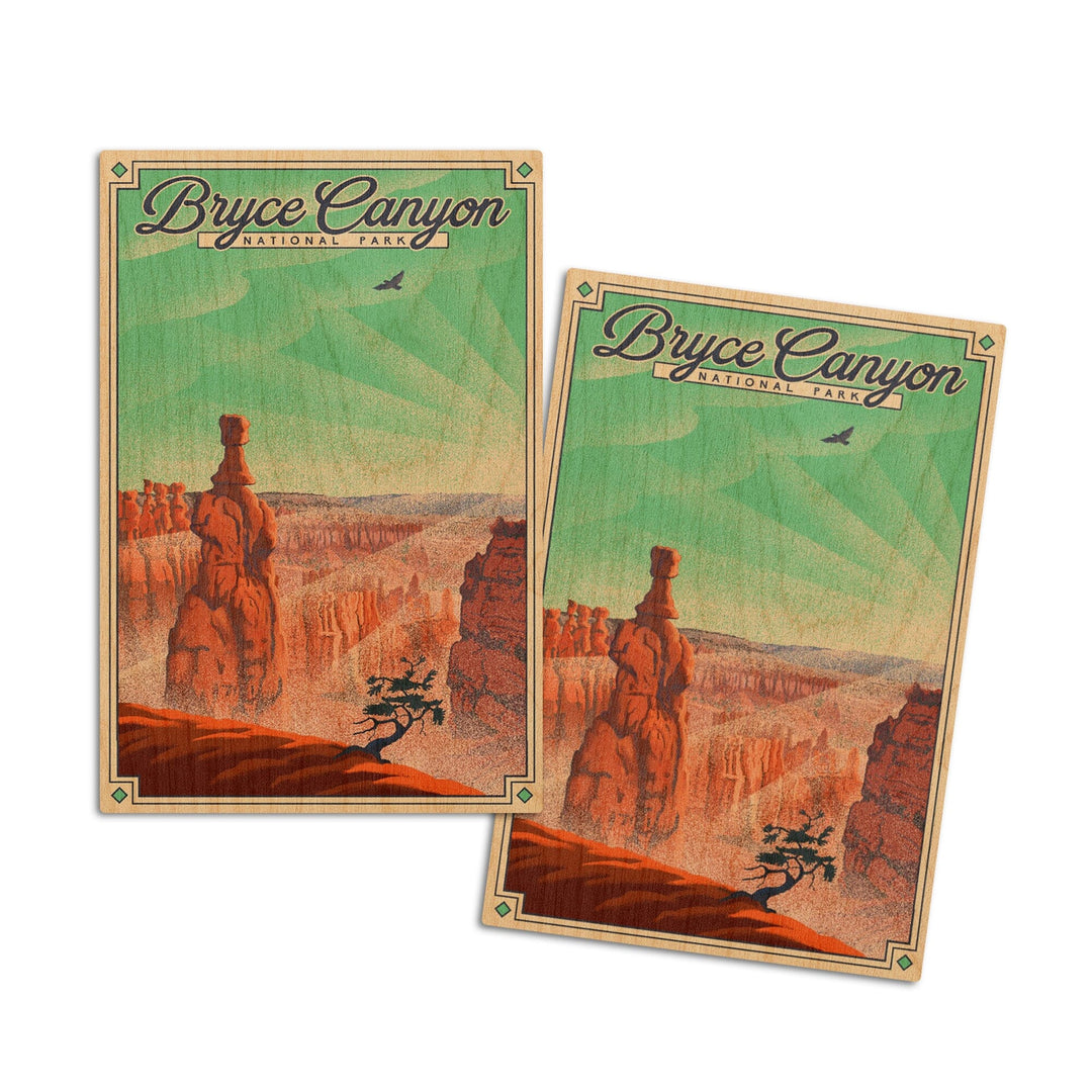 Bryce Canyon National Park, Utah, Bryce Point, Lithograph National Park Series, Lantern Press Artwork, Wood Signs and Postcards - Lantern Press
