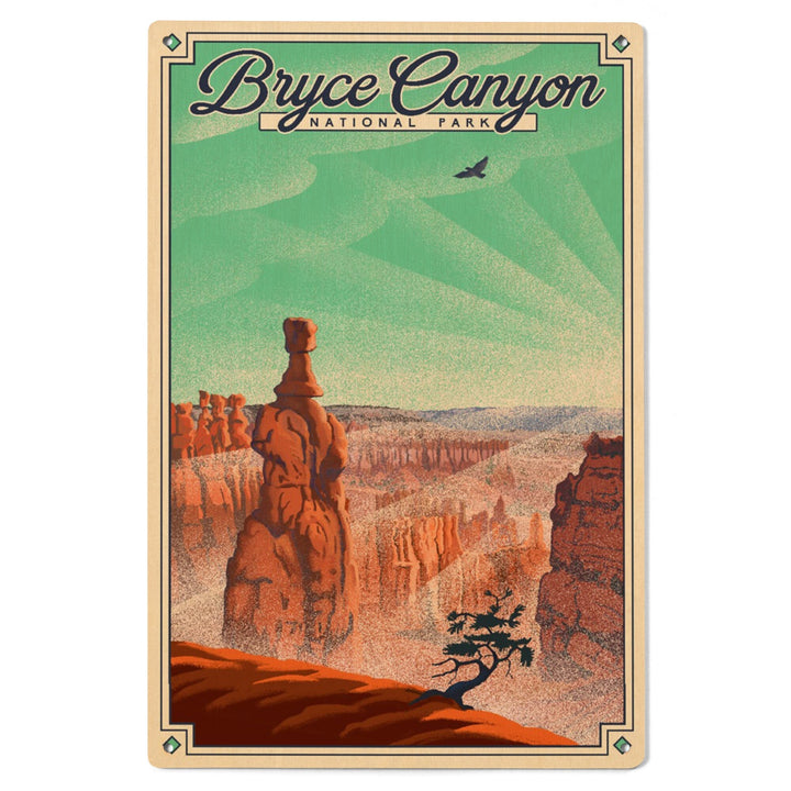 Bryce Canyon National Park, Utah, Bryce Point, Lithograph National Park Series, Lantern Press Artwork, Wood Signs and Postcards - Lantern Press