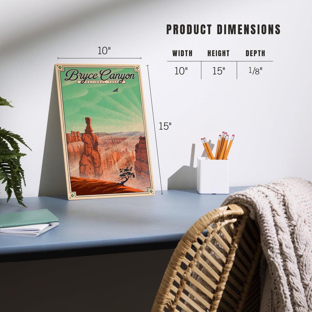 Bryce Canyon National Park, Utah, Bryce Point, Lithograph National Park Series, Lantern Press Artwork, Wood Signs and Postcards - Lantern Press