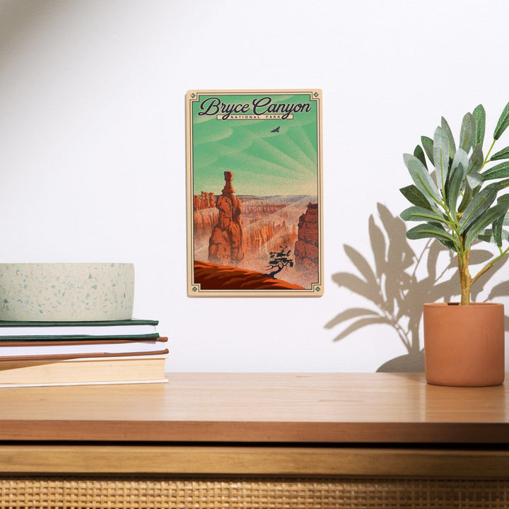Bryce Canyon National Park, Utah, Bryce Point, Lithograph National Park Series, Lantern Press Artwork, Wood Signs and Postcards - Lantern Press