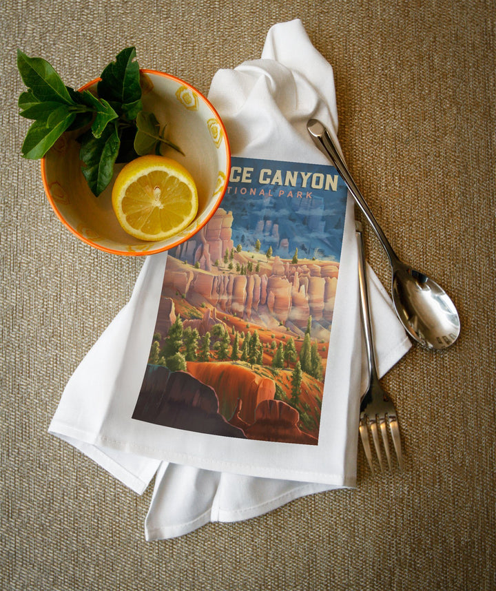 Bryce Canyon National Park, Utah, Oil Painting, Organic Cotton Kitchen Tea Towels - Lantern Press
