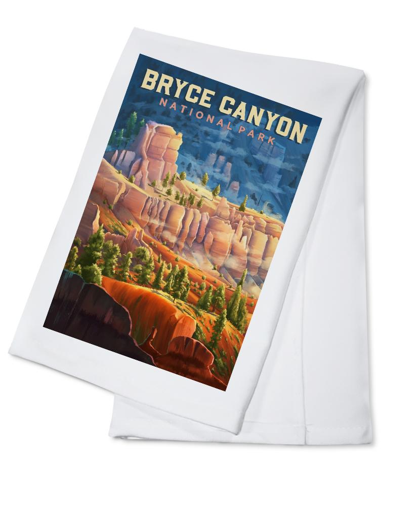 Bryce Canyon National Park, Utah, Oil Painting, Organic Cotton Kitchen Tea Towels - Lantern Press