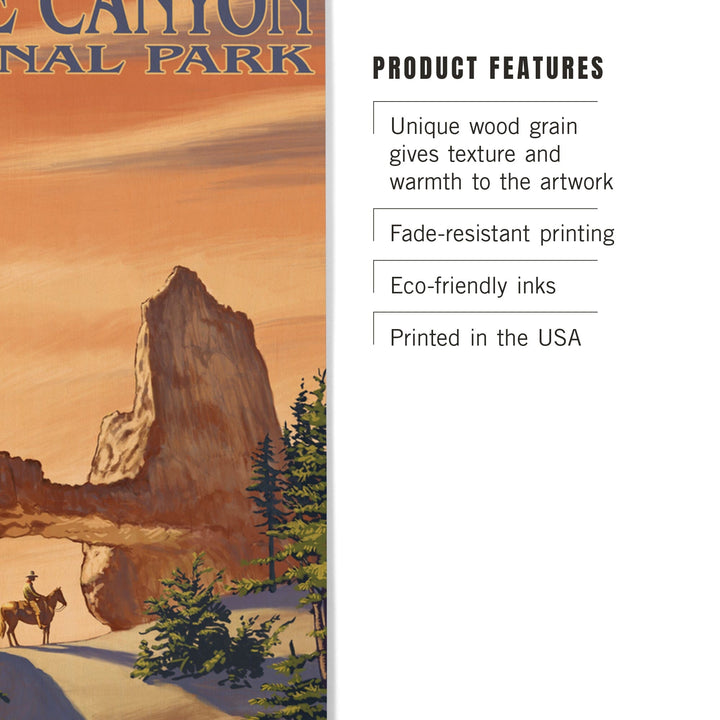 Bryce Canyon National Park, Utah, Tower Bridge, Painterly Series, Lantern Press Artwork, Wood Signs and Postcards - Lantern Press