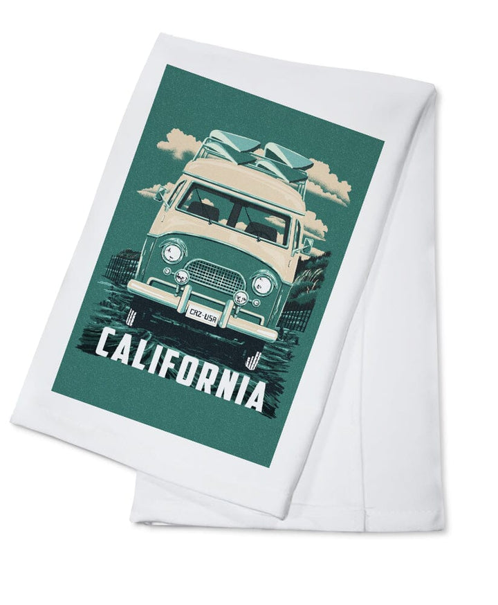 California, Letterpress, Camper Van, Contour, Lantern Press Artwork - Lantern Press