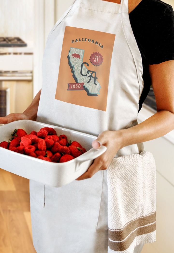 California, Statehood, State Series, Organic Cotton Kitchen Tea Towels - Lantern Press