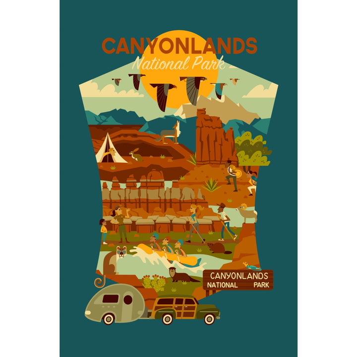 Canyonlands National Park, Utah, Geometric, Contour, Lantern Press Artwork - Lantern Press