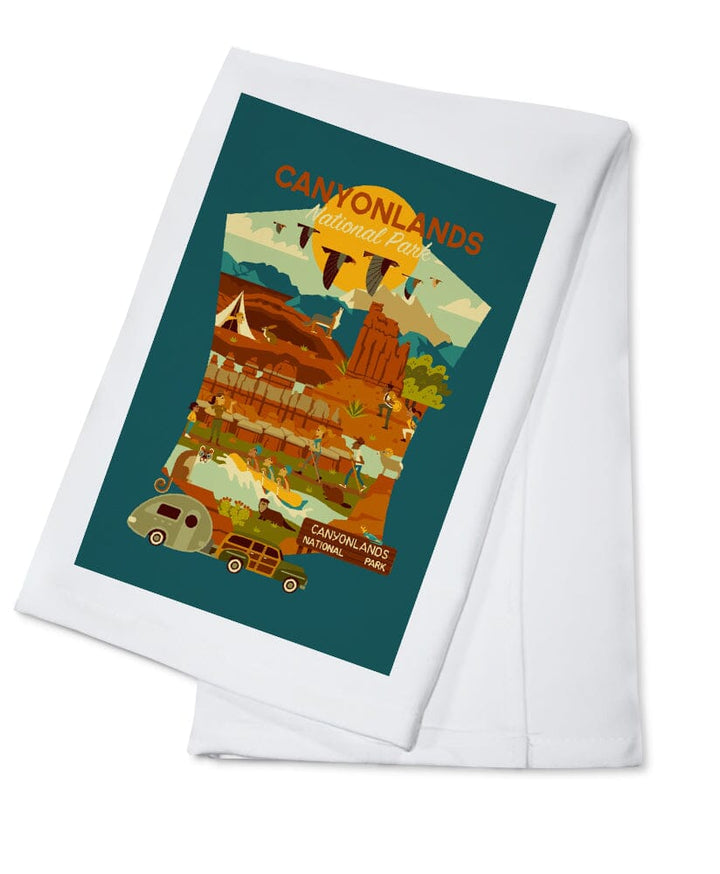 Canyonlands National Park, Utah, Geometric, Contour, Lantern Press Artwork Kitchen Lantern Press Cotton Towel 