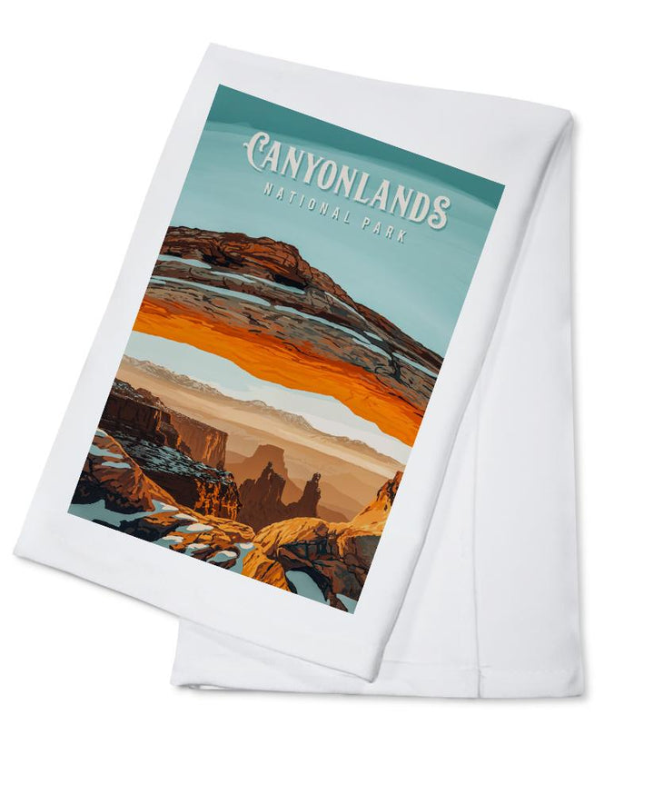 Canyonlands National Park, Utah, Painterly National Park Series, Organic Cotton Kitchen Tea Towels - Lantern Press