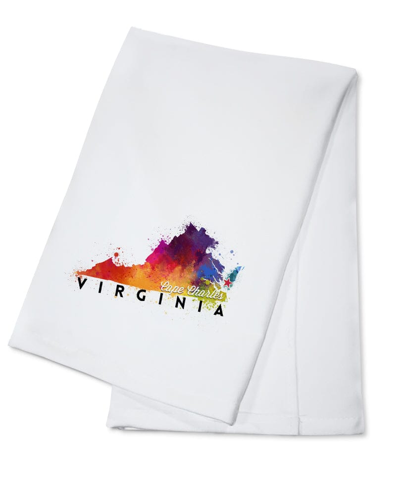 Cape Charles, Virginia, State Abstract Watercolor, Contour, Lantern Press Artwork - Lantern Press