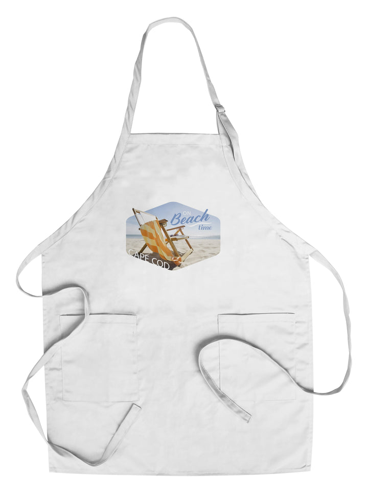 Cape Cod, Massachusetts, Folding Beach Chair, Contour, Organic Cotton Kitchen Tea Towels - Lantern Press