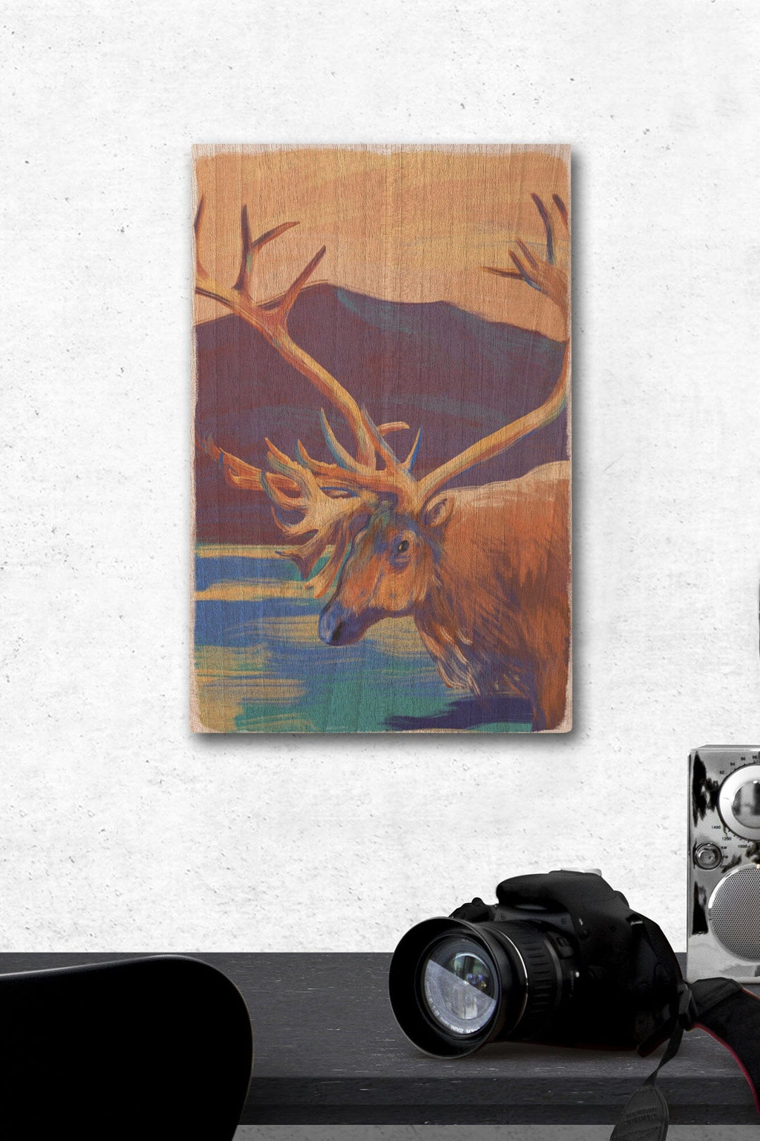Caribou, Vivid, Lantern Press Artwork, Wood Signs and Postcards - Lantern Press