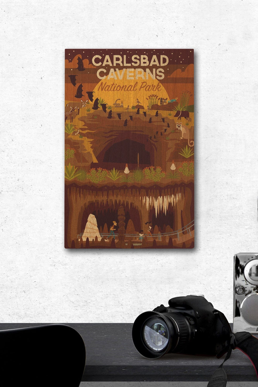Carlsbad Caverns National Park, New Mexico, Geometric National Park Series, Lantern Press Artwork, Wood Signs and Postcards - Lantern Press