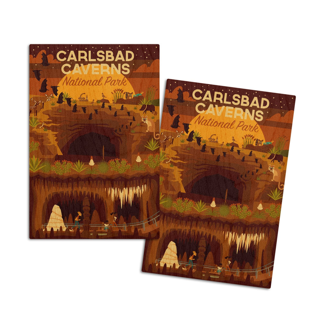 Carlsbad Caverns National Park, New Mexico, Geometric National Park Series, Lantern Press Artwork, Wood Signs and Postcards - Lantern Press