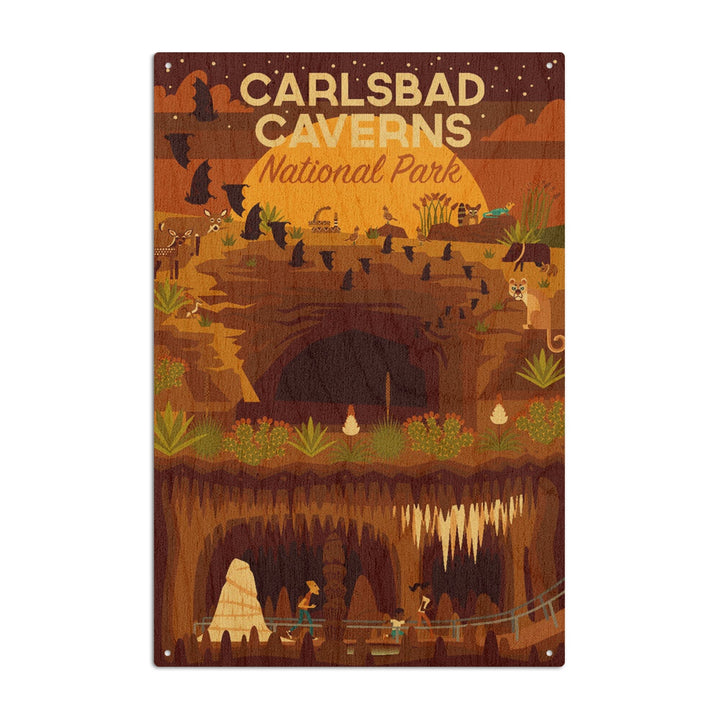 Carlsbad Caverns National Park, New Mexico, Geometric National Park Series, Lantern Press Artwork, Wood Signs and Postcards - Lantern Press