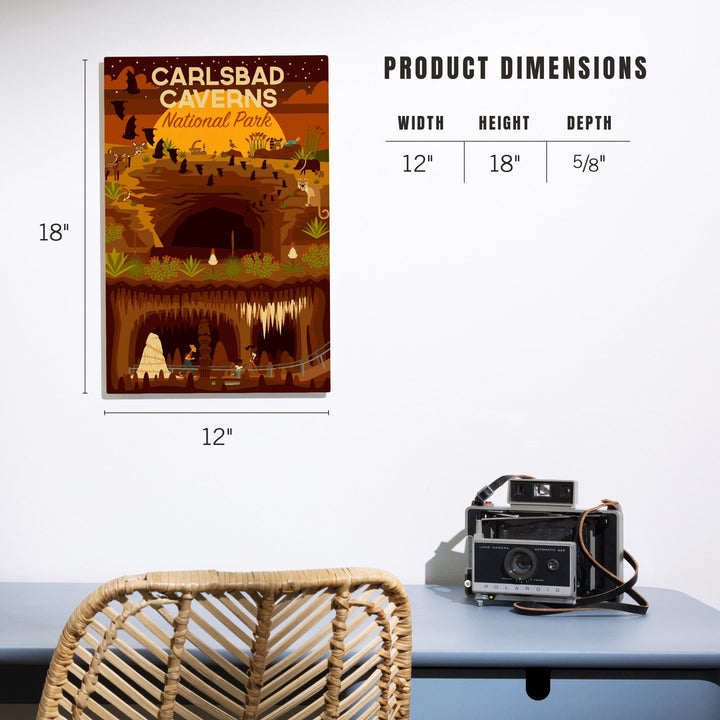 Carlsbad Caverns National Park, New Mexico, Geometric National Park Series, Lantern Press Artwork, Wood Signs and Postcards - Lantern Press