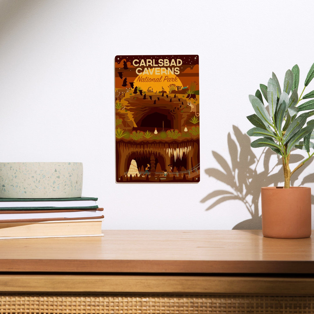 Carlsbad Caverns National Park, New Mexico, Geometric National Park Series, Lantern Press Artwork, Wood Signs and Postcards - Lantern Press
