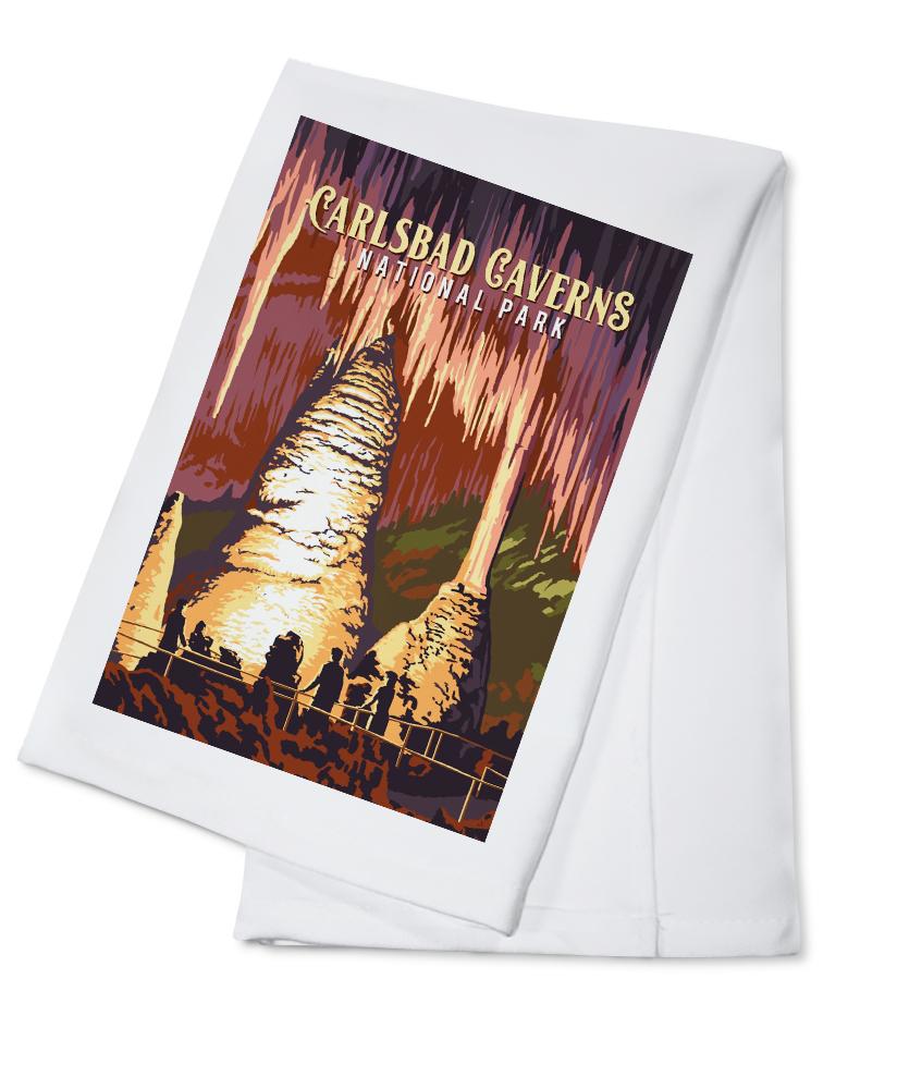 Carlsbad Caverns National Park, New Mexico, Painterly National Park Series, Organic Cotton Kitchen Tea Towels - Lantern Press