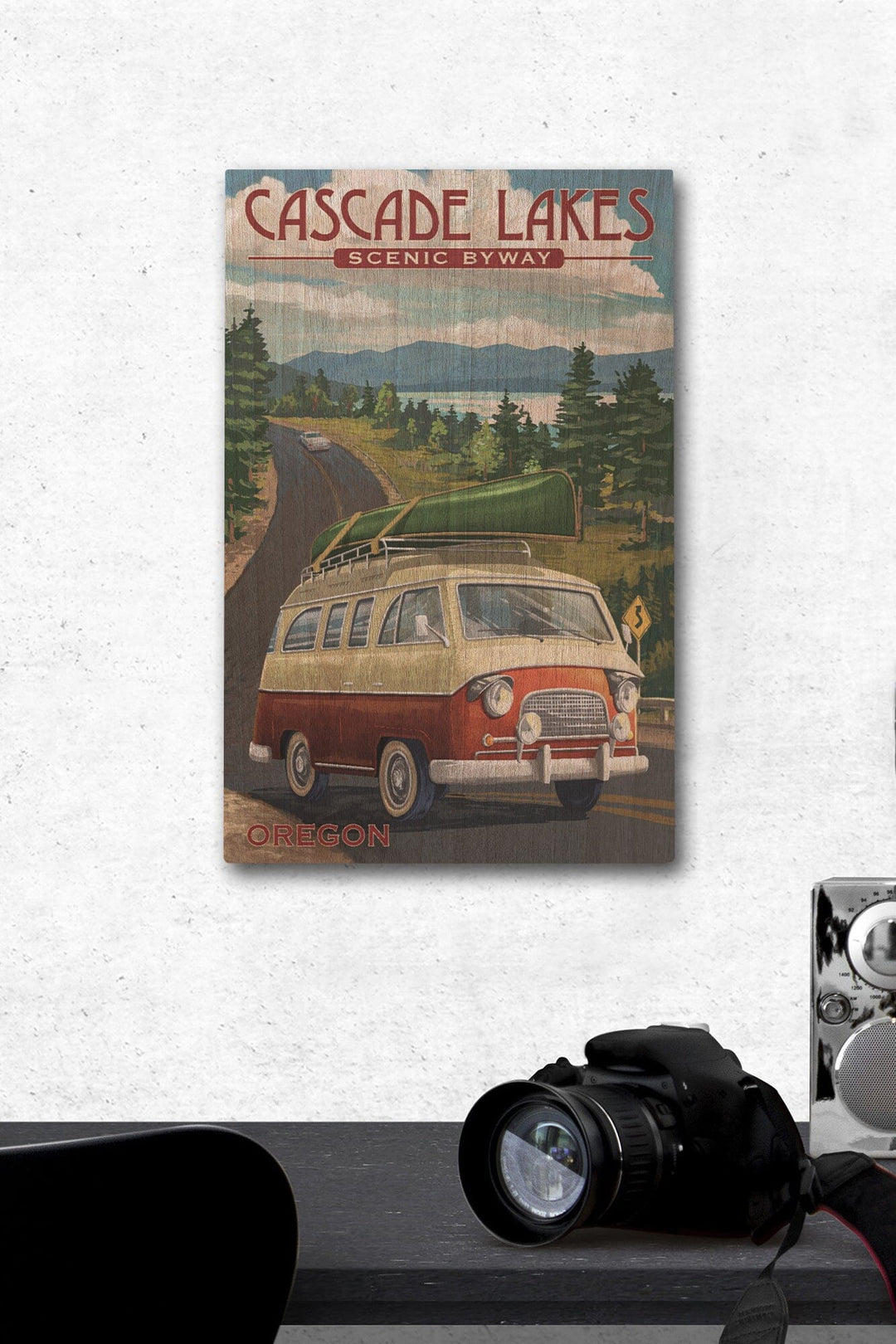 Cascade Lakes Scenic Byway, Oregon, Camper Van, Lantern Press Artwork, Wood Signs and Postcards - Lantern Press