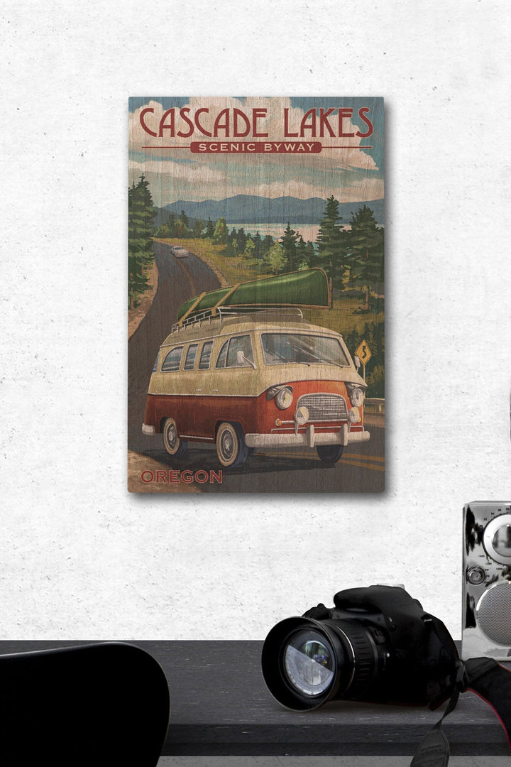 Cascade Lakes Scenic Byway, Oregon, Camper Van, Lantern Press Artwork, Wood Signs and Postcards - Lantern Press