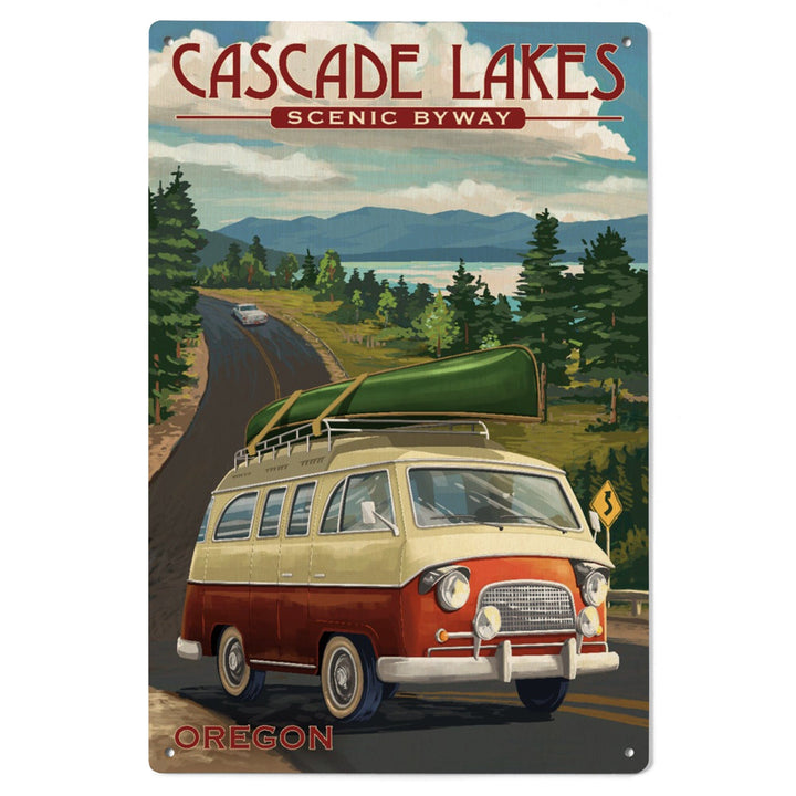 Cascade Lakes Scenic Byway, Oregon, Camper Van, Lantern Press Artwork, Wood Signs and Postcards - Lantern Press