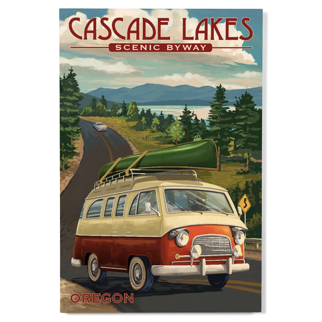 Cascade Lakes Scenic Byway, Oregon, Camper Van, Lantern Press Artwork, Wood Signs and Postcards - Lantern Press