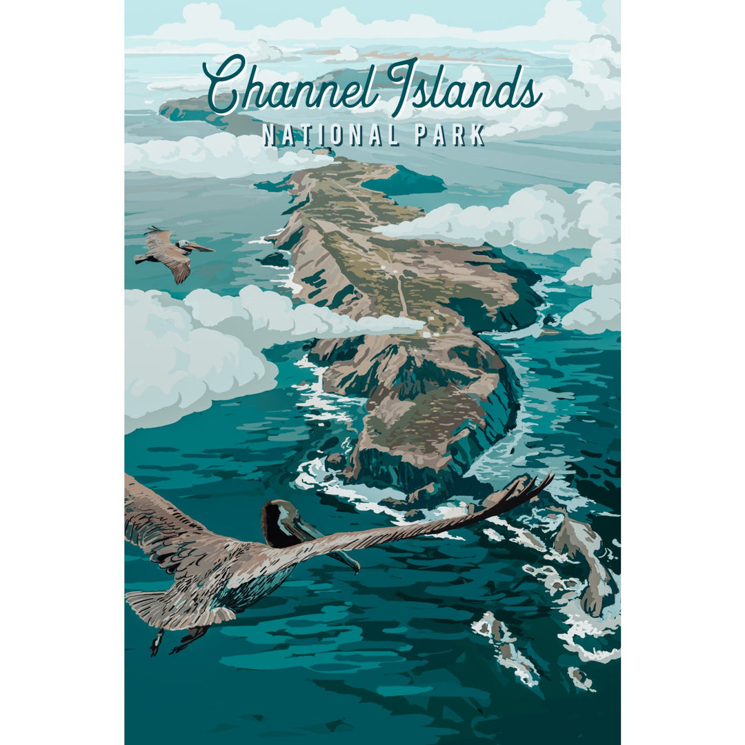 Channel Islands National Park, California, Painterly National Park Series, Organic Cotton Kitchen Tea Towels - Lantern Press